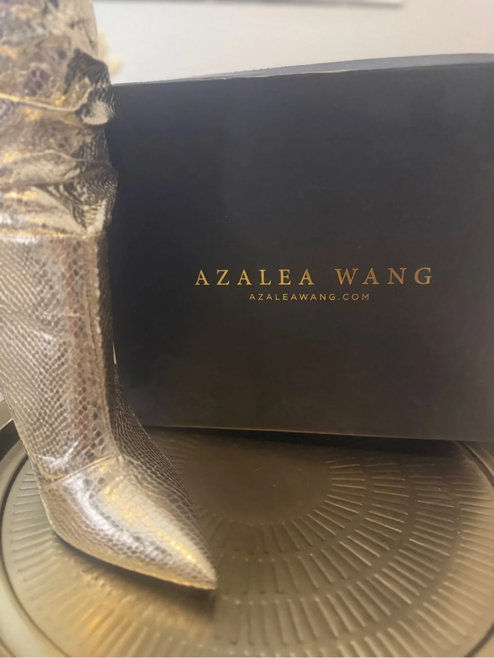 Azalea NWT Metallic Gold Knee-High Pointed Toe Boots